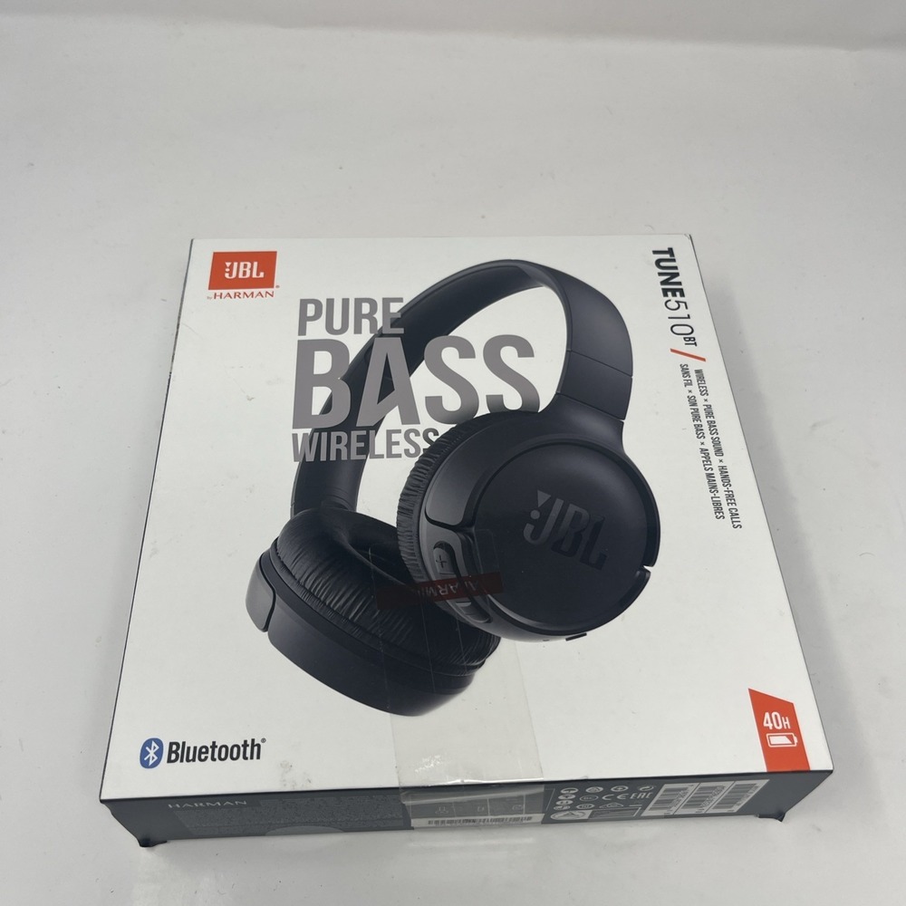 JBL Tune 510BT Wireless Bluetooth On-ear Headphones - Black NEW